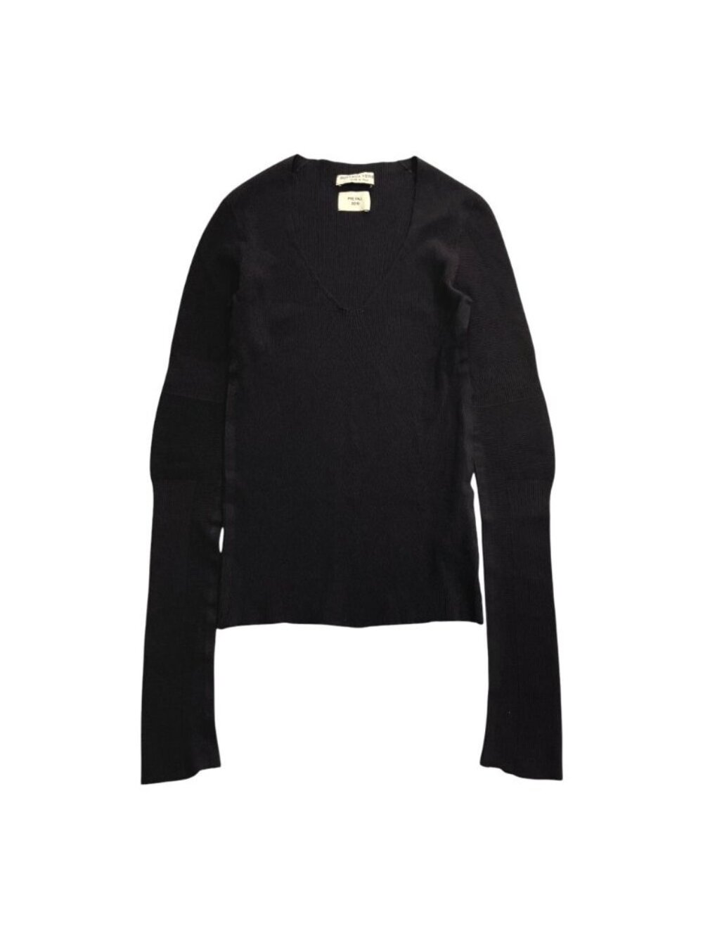 Bottega Veneta Deep V-neck Rib Knit Sweater Top Brown 42